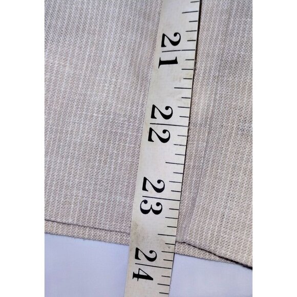 Ann Taylor "The Easy Crop" High Rise Tan/White Pinstripe Linen Blend Slacks - Picture 6 of 7